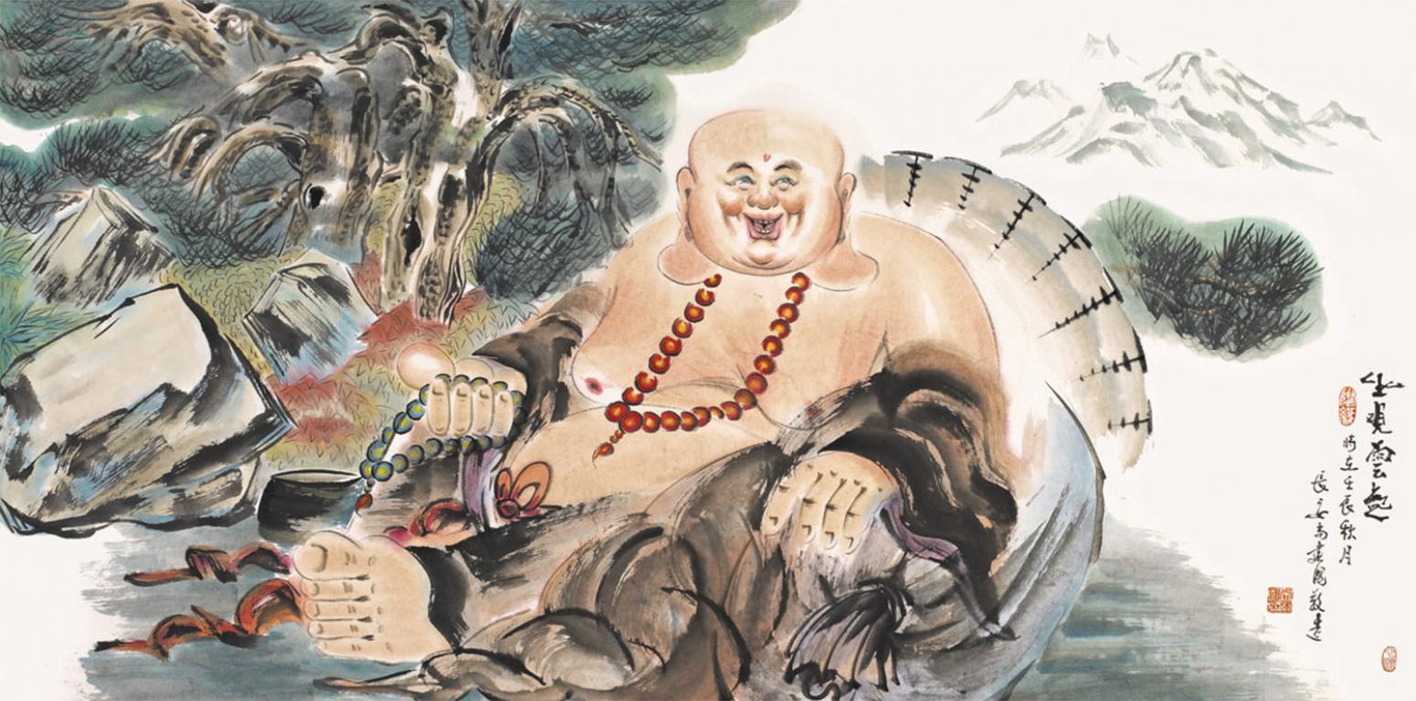 尚建国国画作品《【大自在弥勒佛34】作者尚建国》【图0】