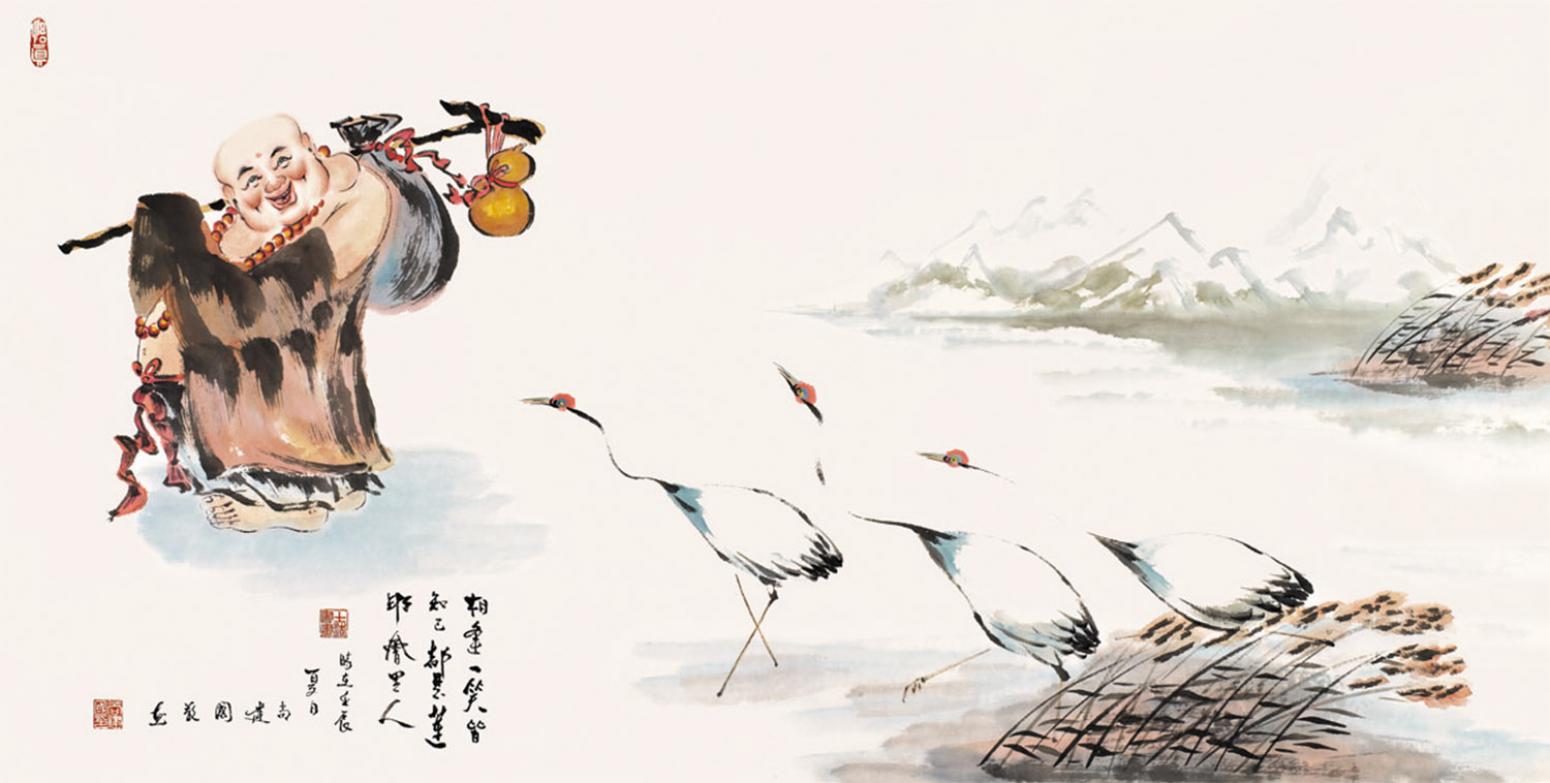 尚建国国画作品《【大自在弥勒佛51】作者尚建国》【图0】