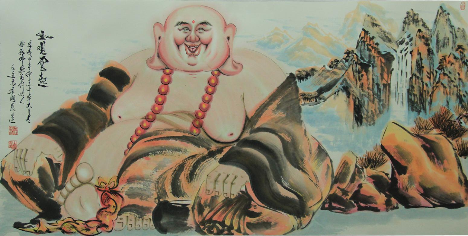 尚建国国画作品《【大自在弥勒佛98】作者尚建国》【图0】