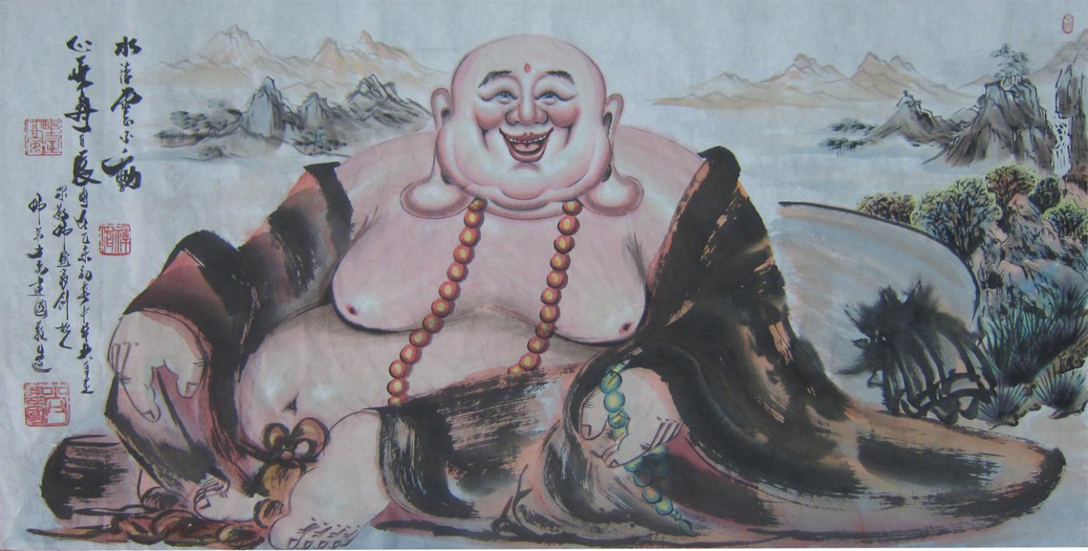 尚建国国画作品《【大自在弥勒佛107】作者尚建国》【图0】