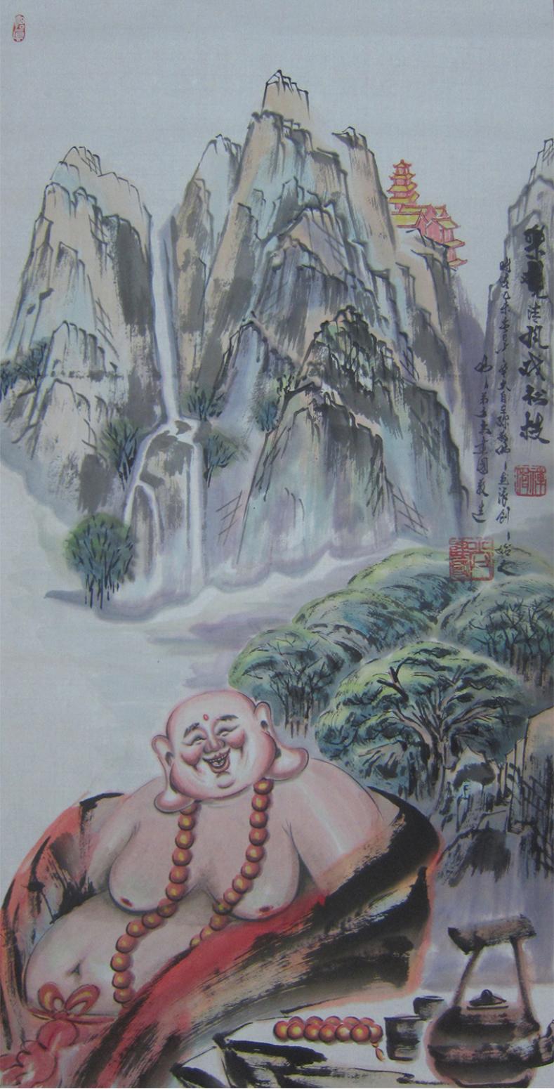 尚建国国画作品《【大自在弥勒佛115】作者尚建国》【图0】