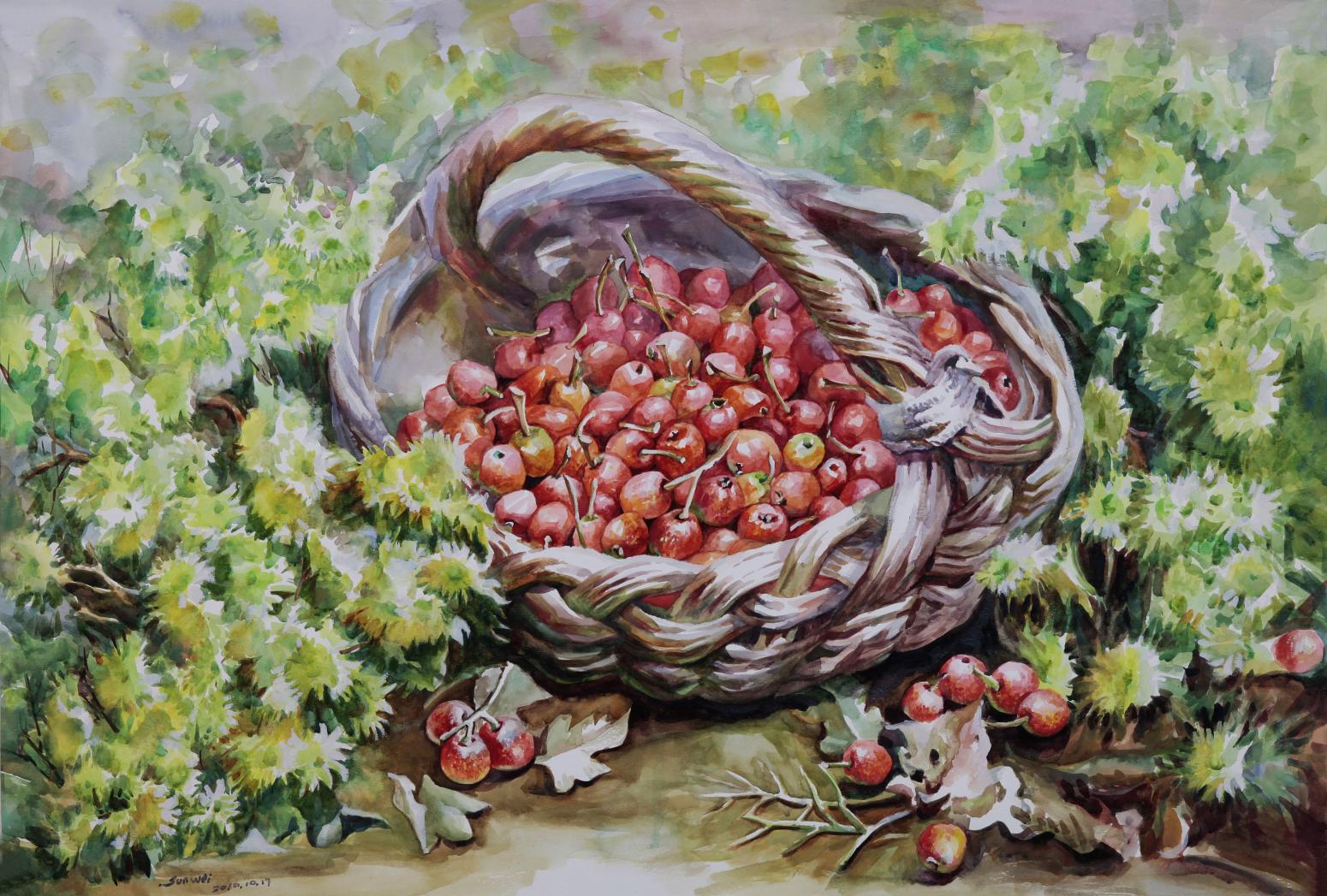 孙威国画作品《【樱桃】作者孙威》【图0】