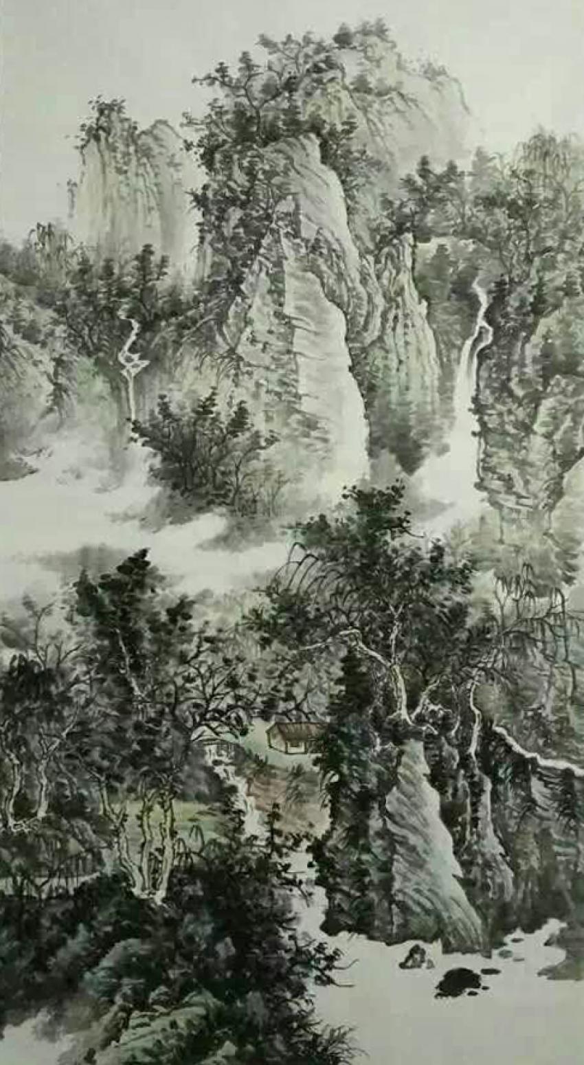 艾国国画作品《【山水9】作者艾国》【图0】