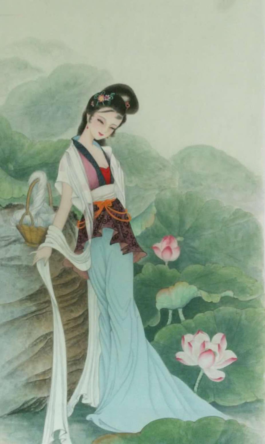 徐景莲国画作品《【仕女】徐景莲临摹》【图0】