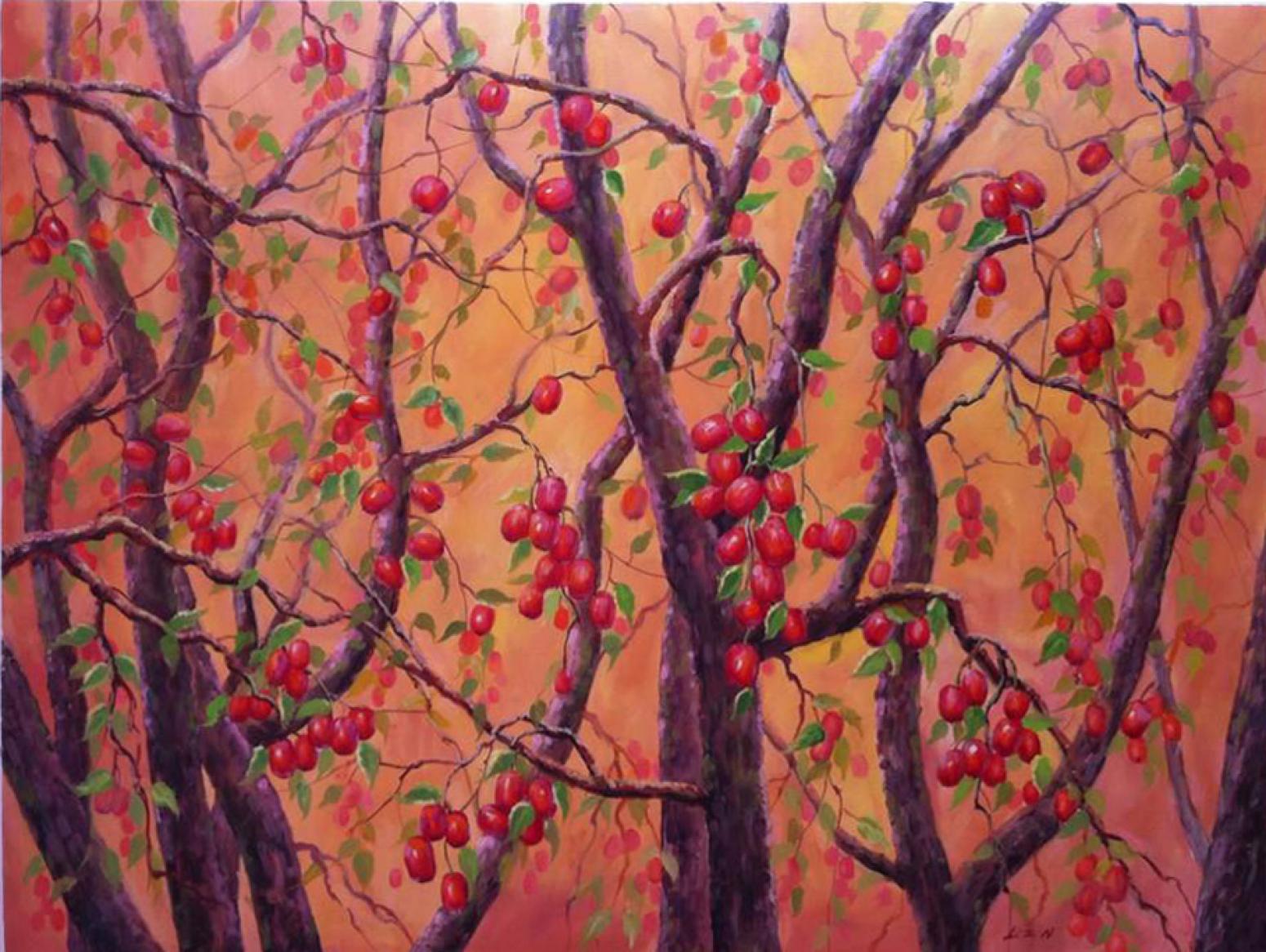 凌振宁油画作品《【红红火火】作者凌振宁》【图0】