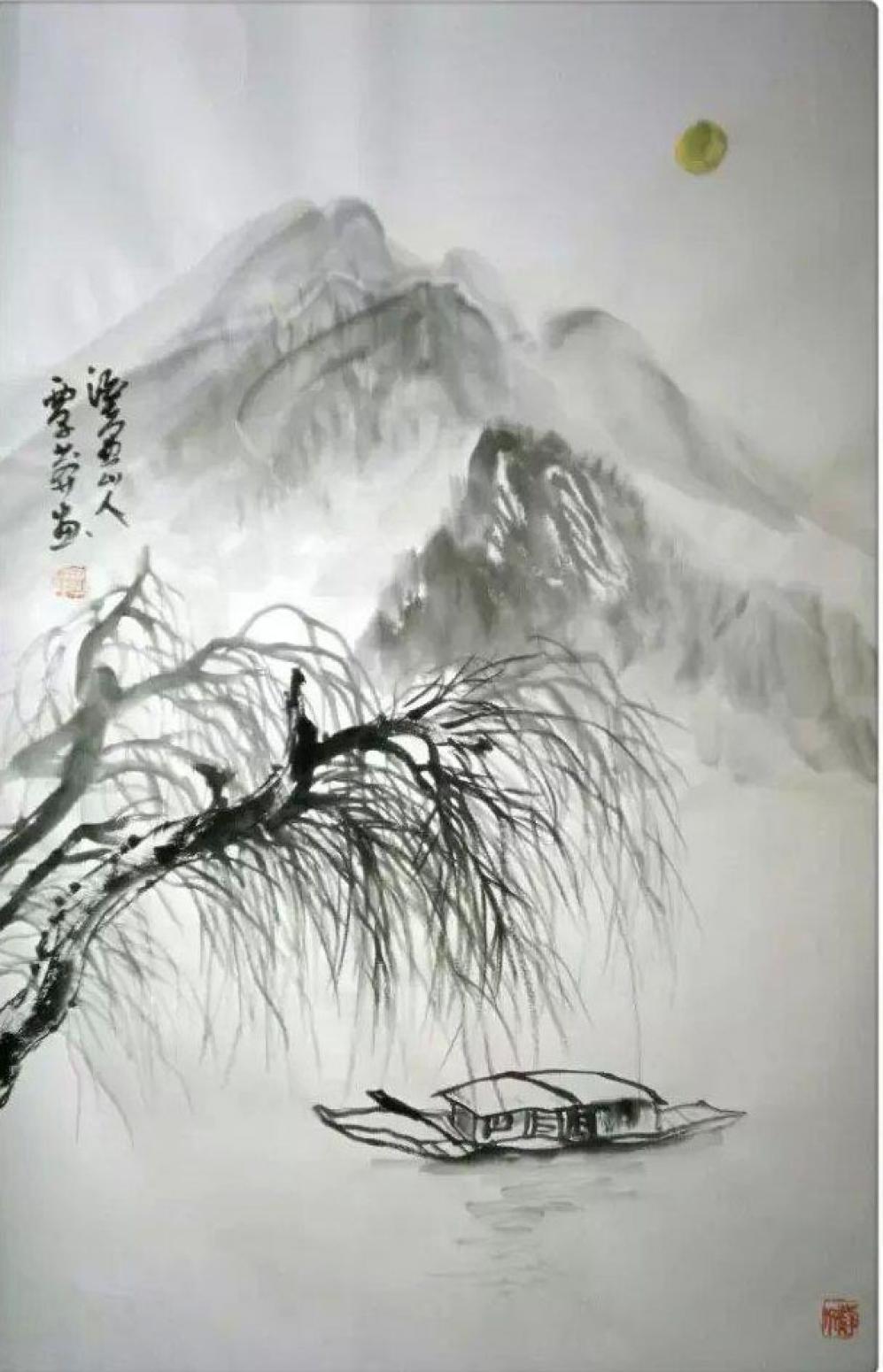 覃莽国画作品《【归柳】作者覃莽》【图0】