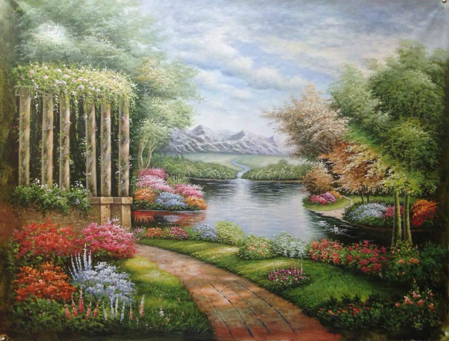 莫明标油画作品《【花园一角】作者莫明标 临摹》【图0】