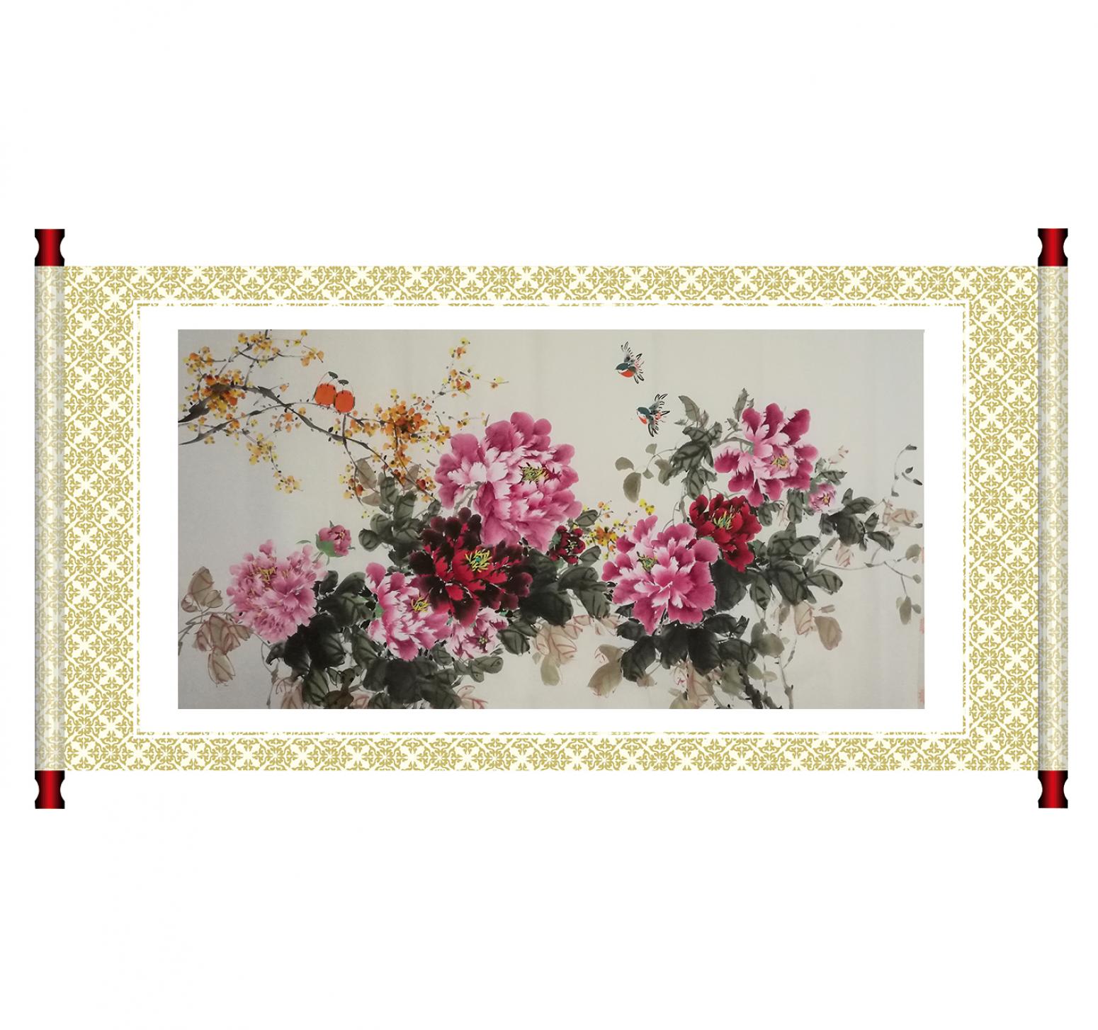 王长泉国画作品《鸟语花香》【图1】