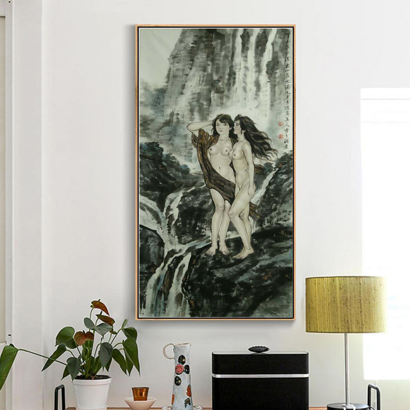 于波国画作品《【山泉少女】作者于波》【图3】