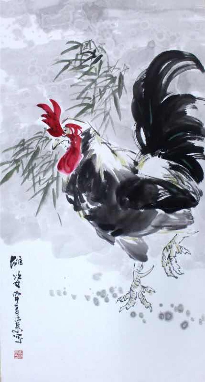 李沛泰国画作品《【金鸡3】作者李沛泰》【图0】