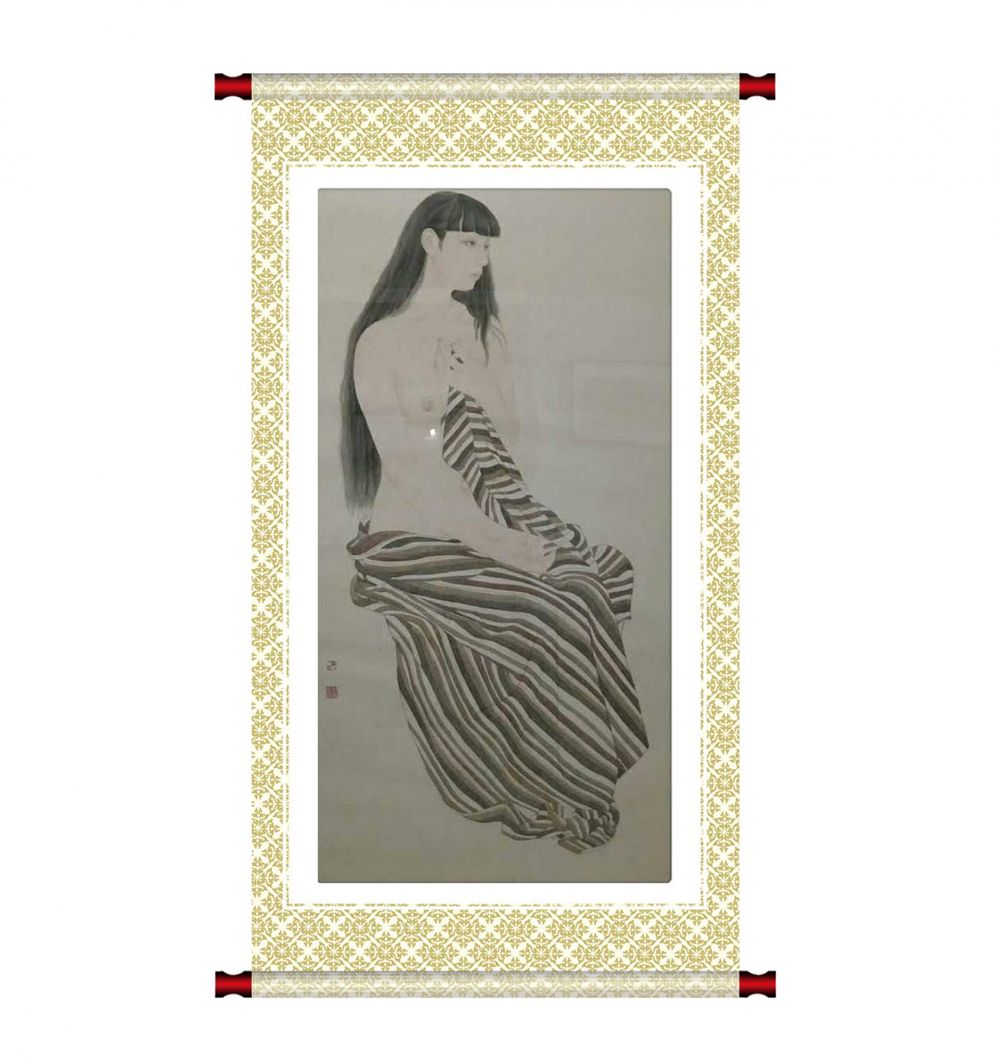 郭志威国画作品《【工笔写实美女图】作者郭志威》【图1】