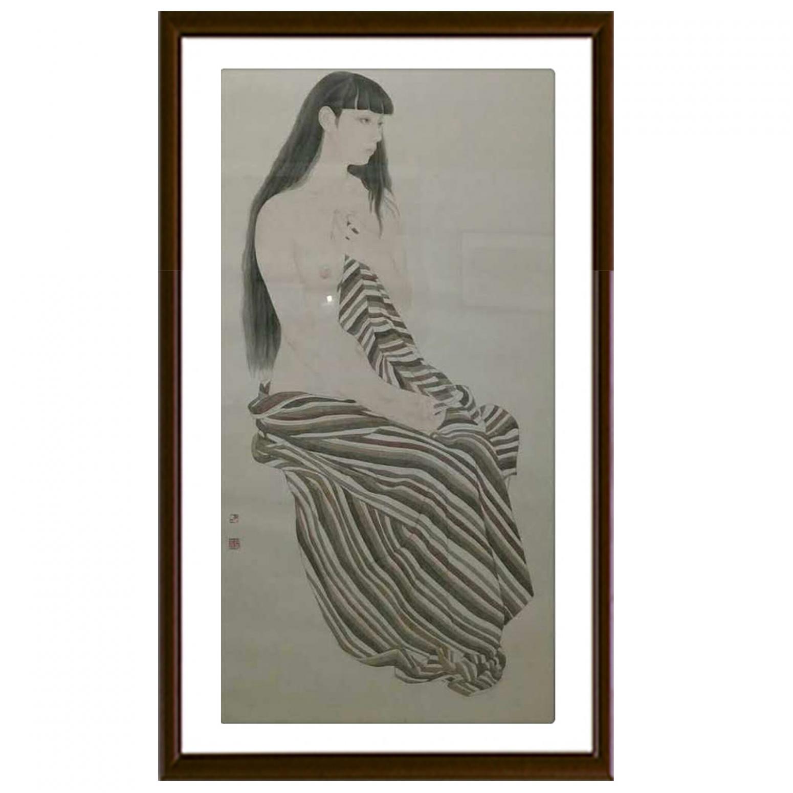 郭志威国画作品《【工笔写实美女图】作者郭志威》【图2】