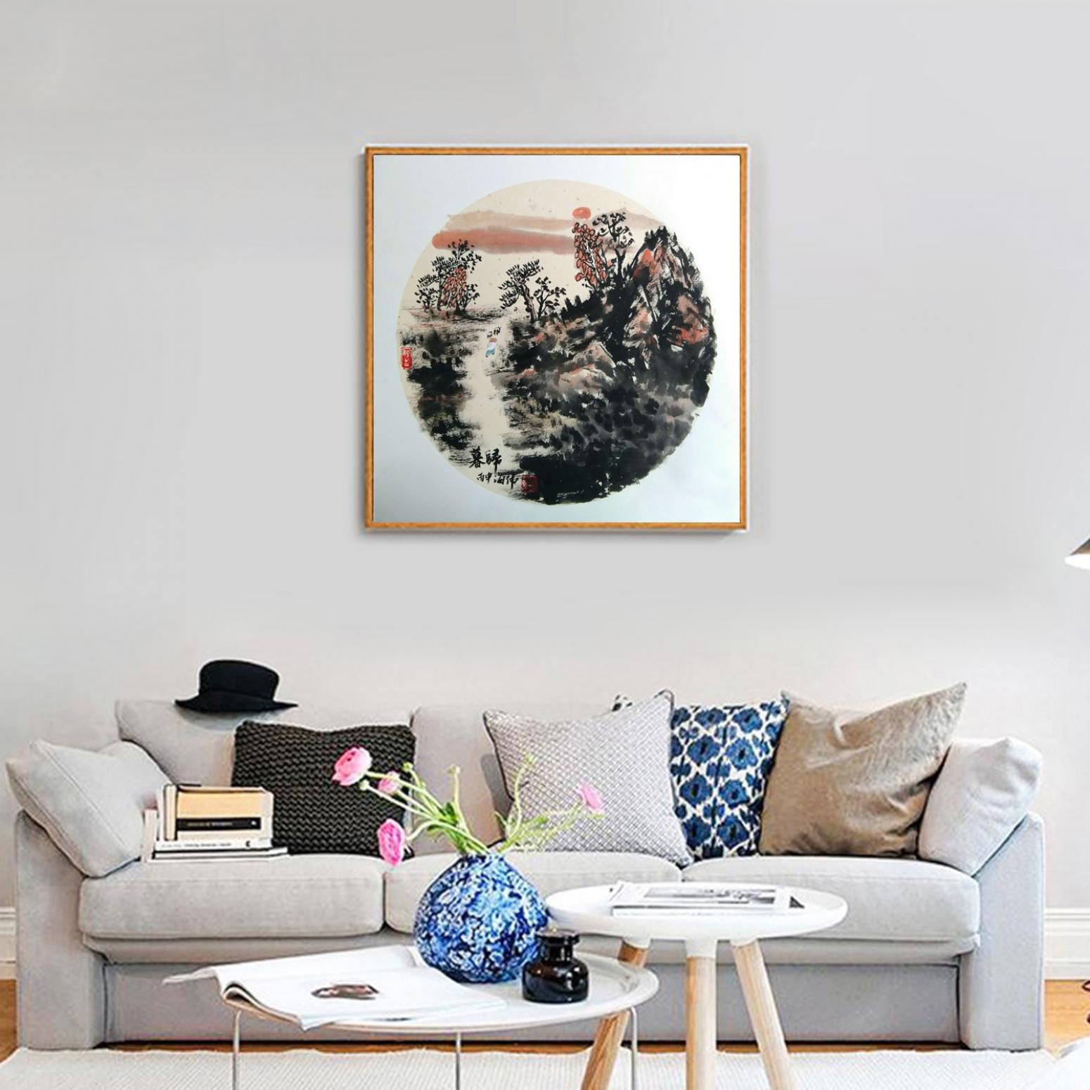 马海伟国画作品《【暮归】作者马海伟》【图3】