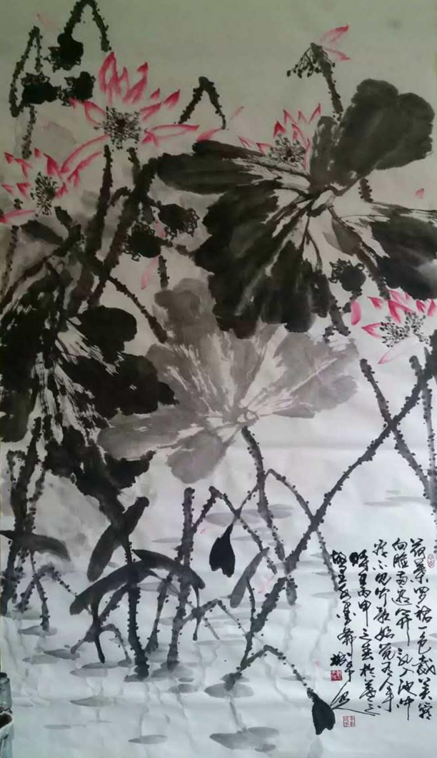 李朝国国画作品《【莲花1】作者李朝国》【图0】