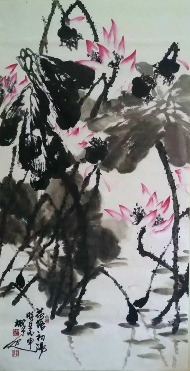 李朝国国画作品《【莲花3】作者李朝国》【图0】