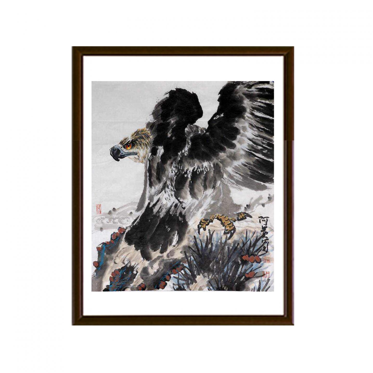 王贵烨国画作品《【鹰眼如炬】作者王贵烨》【图2】