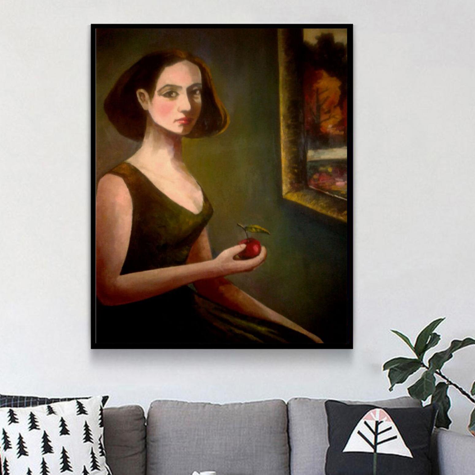 高剑峰油画作品《【少女之苹果】作者高剑峰》【图3】