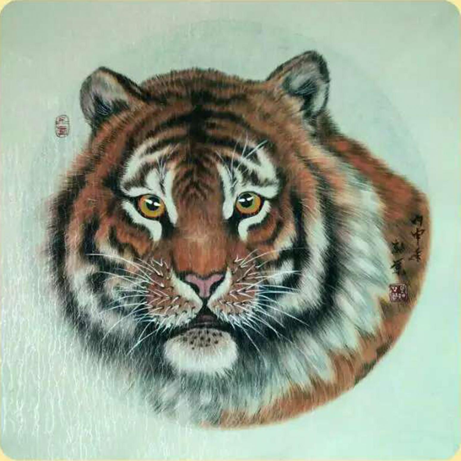 马新荣国画作品《【老虎1】作者马新荣》【图0】