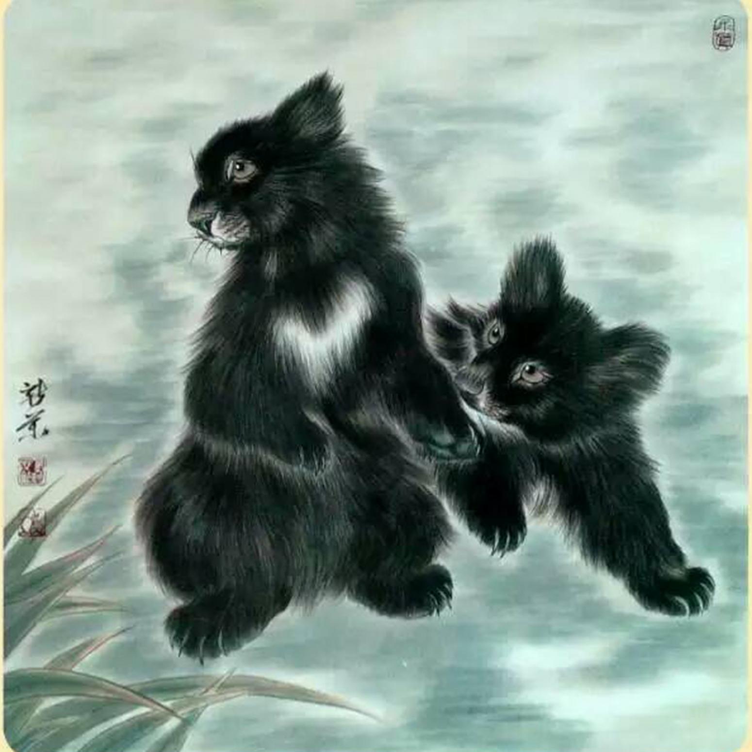 马新荣国画作品《【狗熊】作者马新荣》【图0】