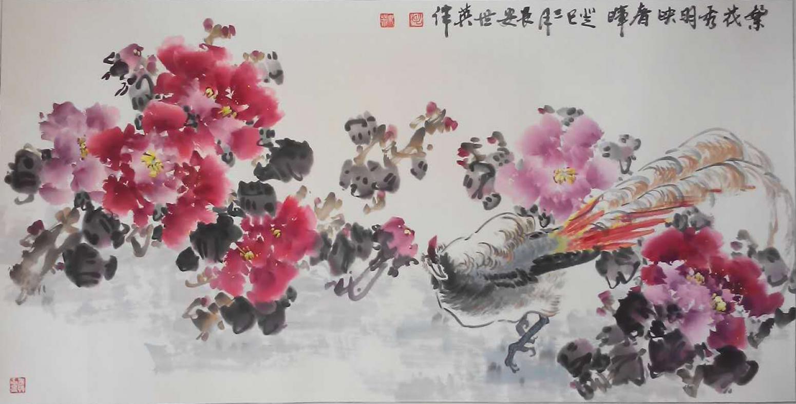 毛世英国画作品《【繁花秀明映春晖】作者毛世英》【图0】