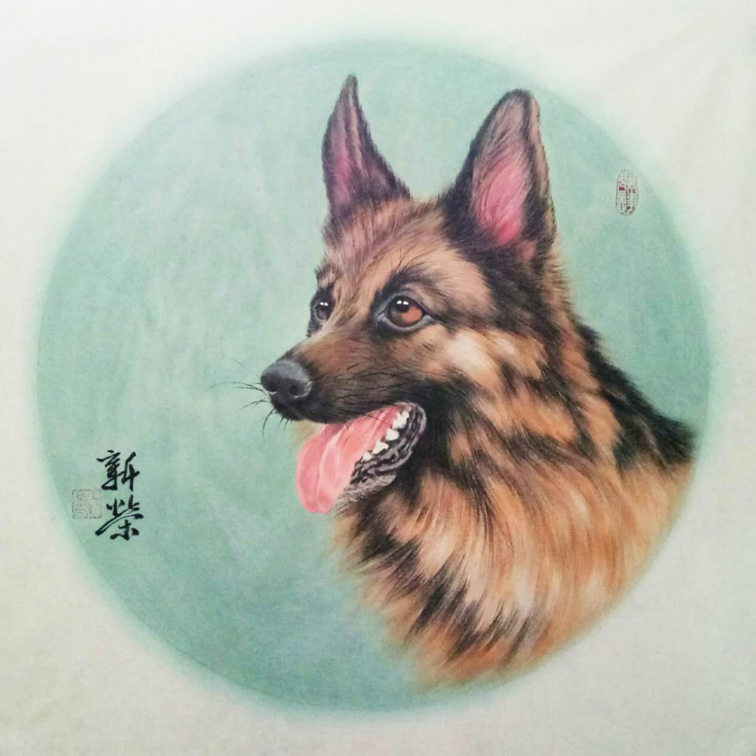 马新荣国画作品《【狼狗2】作者马新荣》【图0】