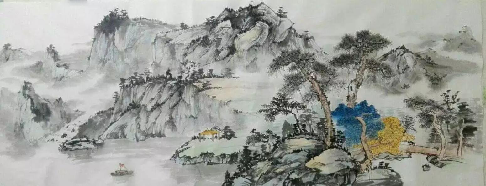 高锐锋国画作品《【山水2】作者高锐锋》【图0】