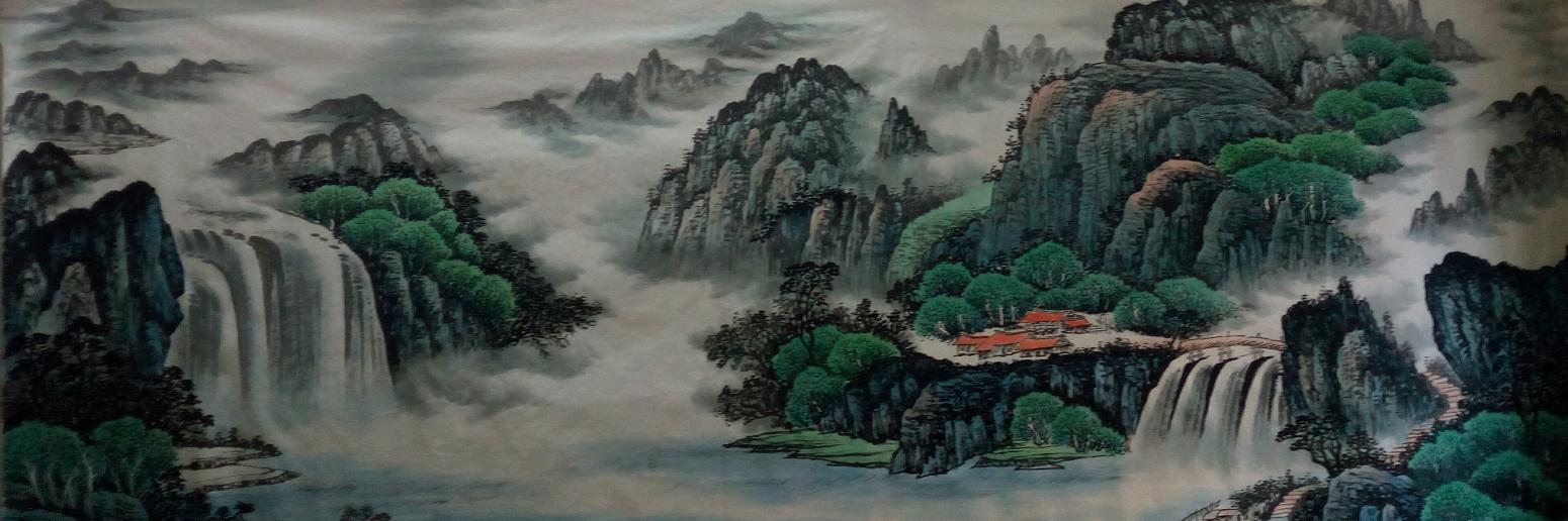 韦杰球国画作品《【高山流水61】作者韦杰球》【图0】