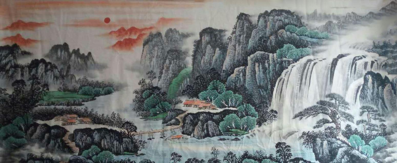 韦杰球国画作品《【高山流水68】作者韦杰球》【图0】