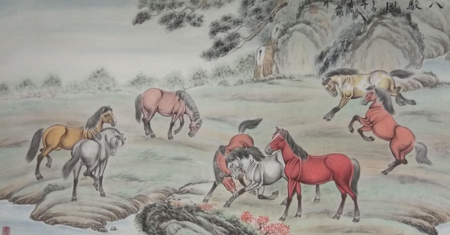 杨金鹏国画作品《【八骏图2】作者杨金鹏》【图0】