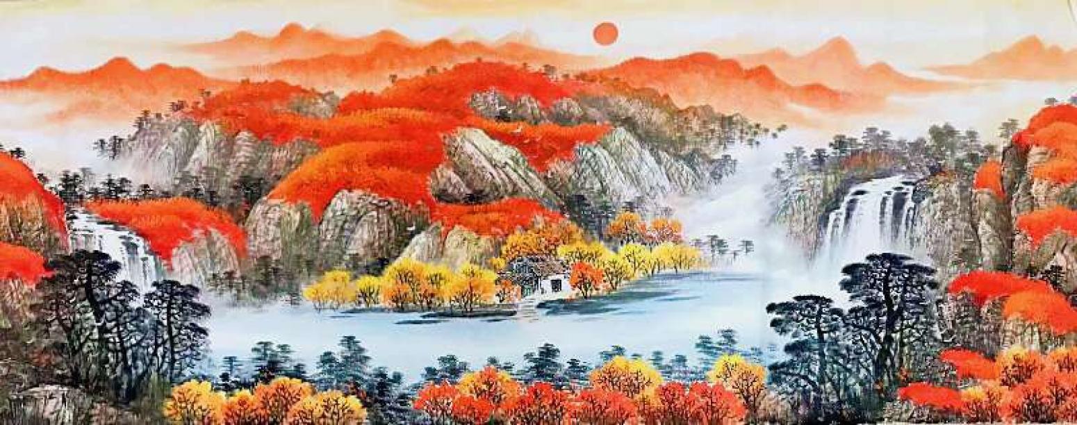 刘慧敏国画作品《【旭日东升2】作者刘慧敏》【图1】