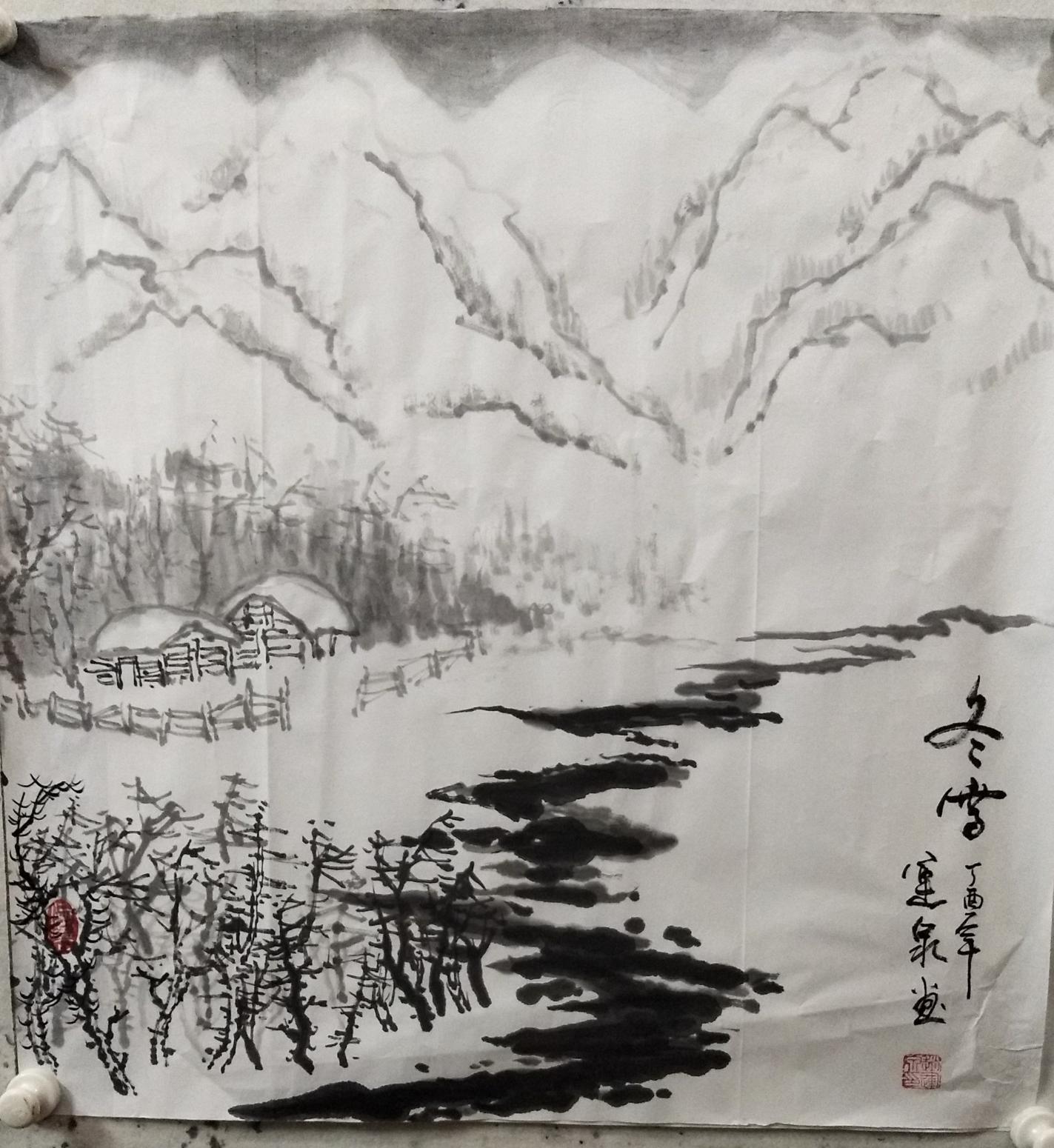 赵运泉国画作品《冬雪》