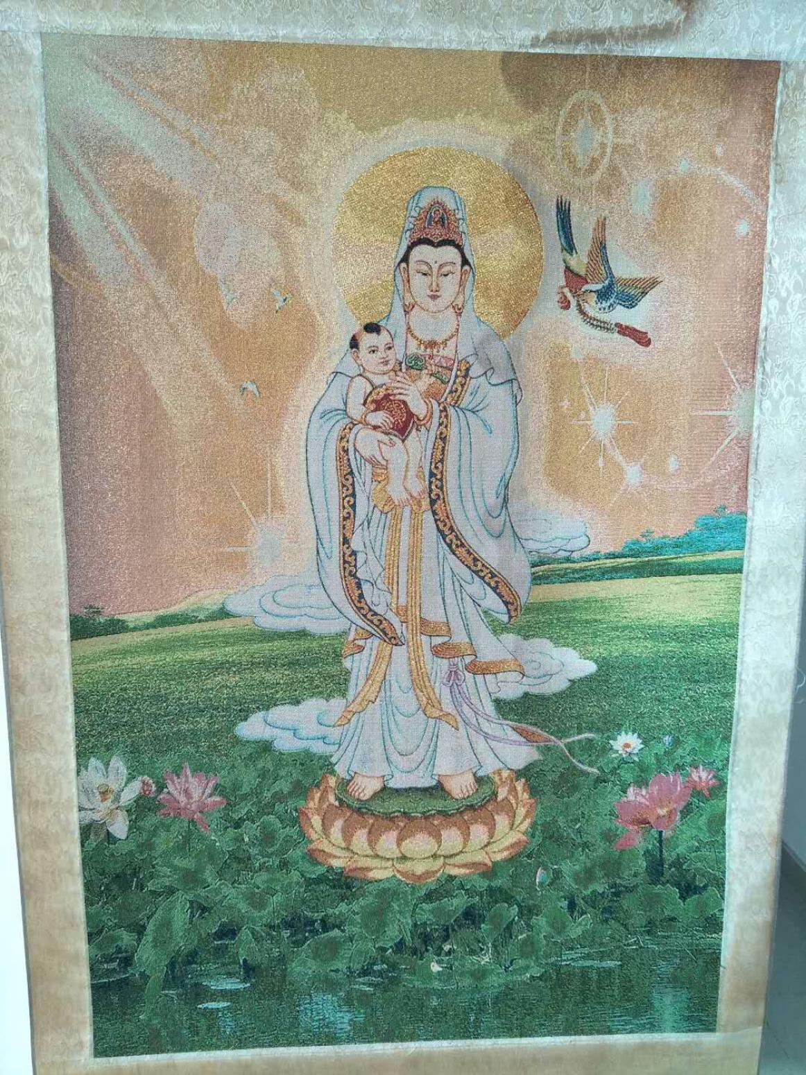 15815454429文玩杂项作品《观音送子-唐卡》【图0】