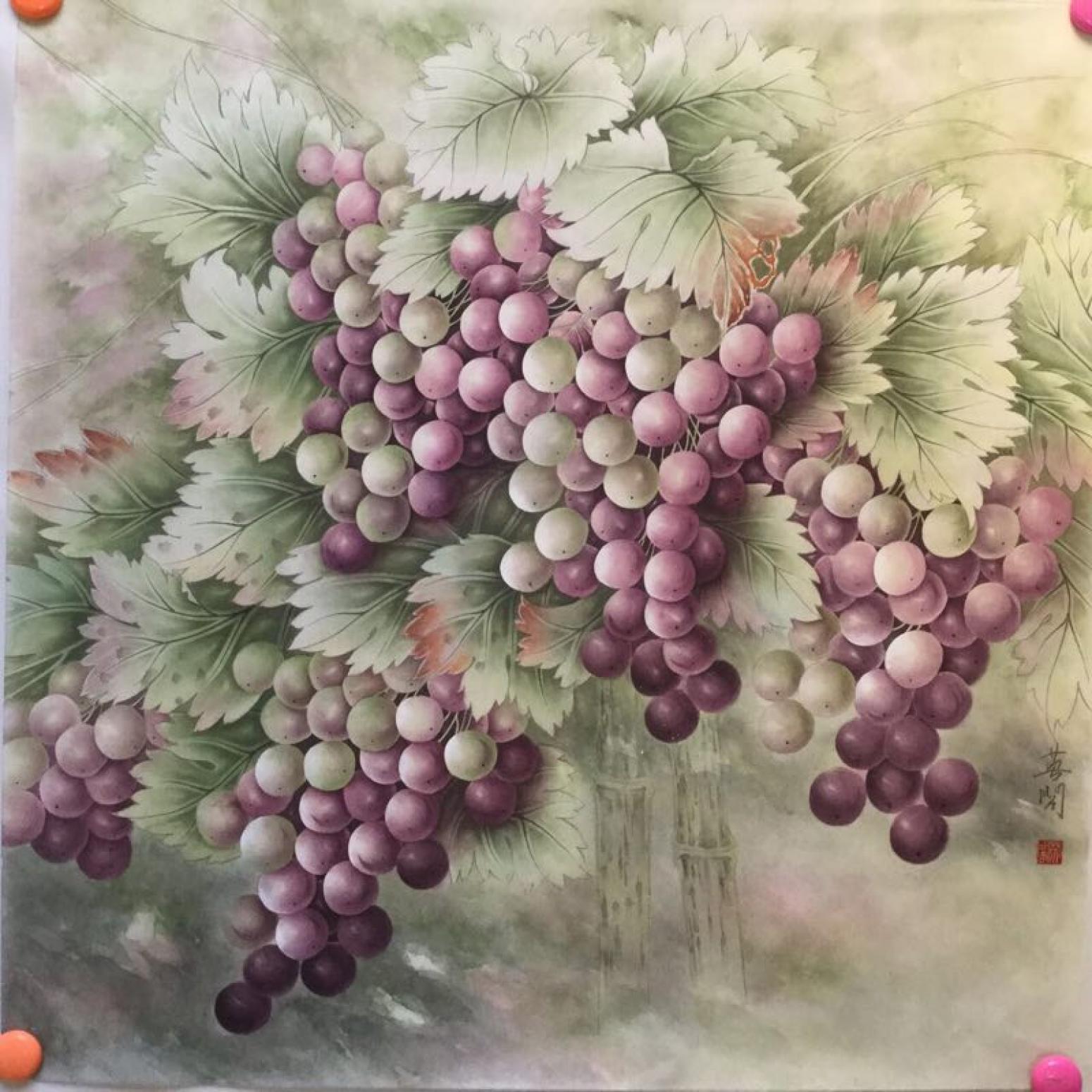 崔英阁国画作品《硕果图》【图0】