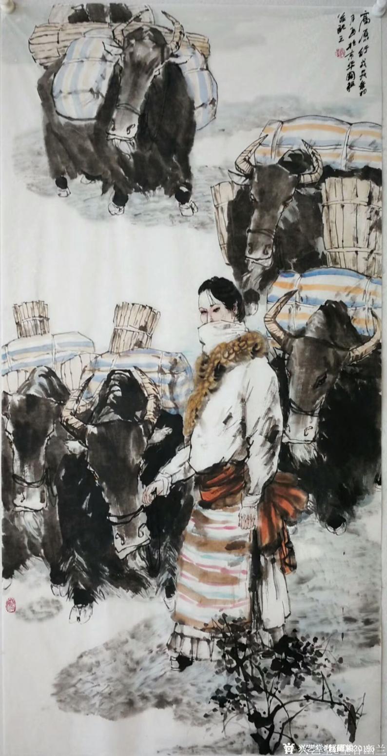 赵国毅国画作品《高原行》【图1】