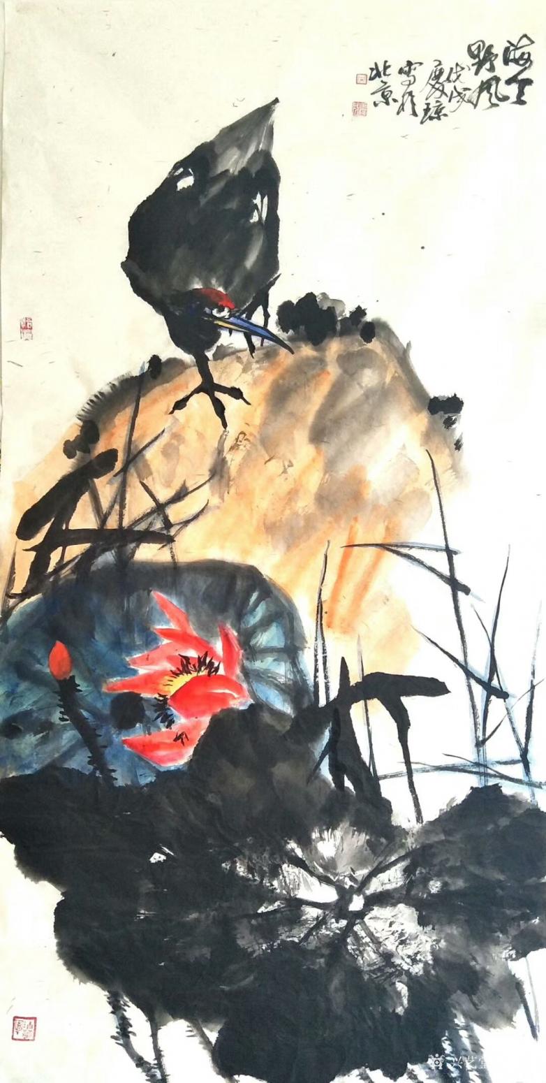 甘庆琼国画作品《海天野风》【图0】