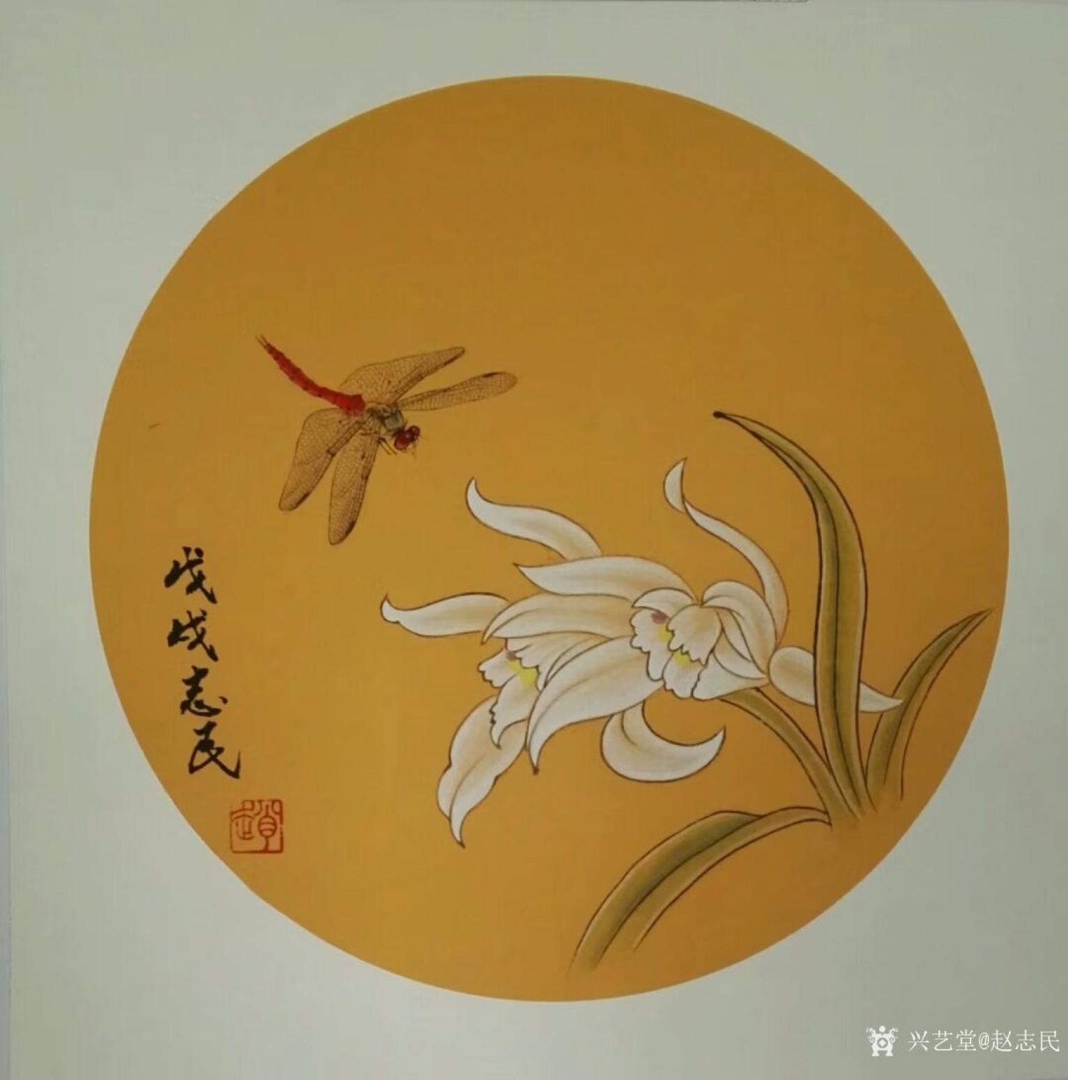 赵志民国画作品《蜻蜓》