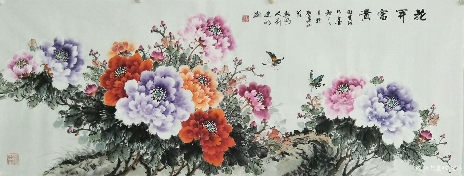 刘建岭国画作品《花开富贵2》
