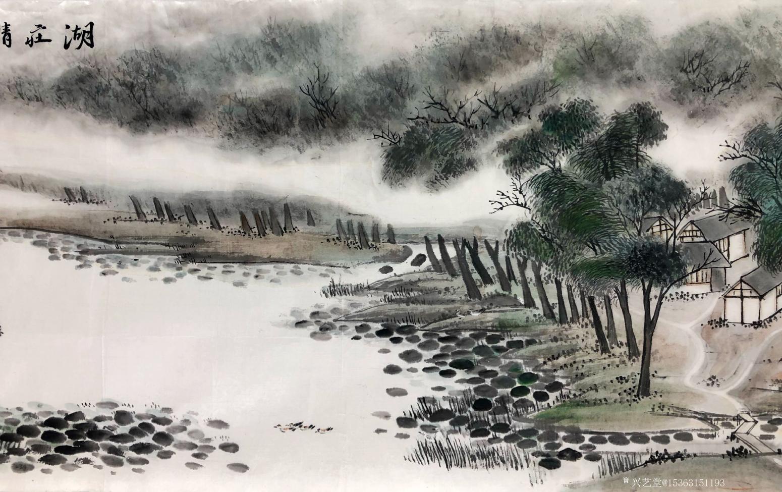 15363151193国画作品《湖庄清夏图》【图3】