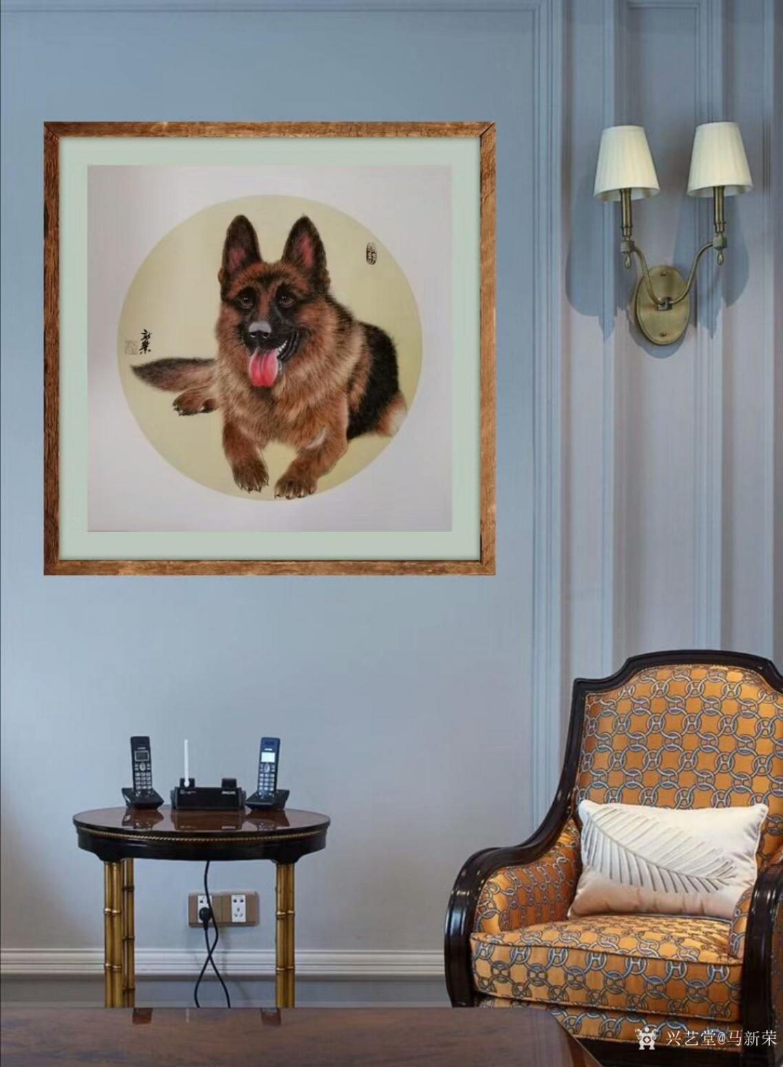 马新荣国画作品《狗—旺财》【图1】