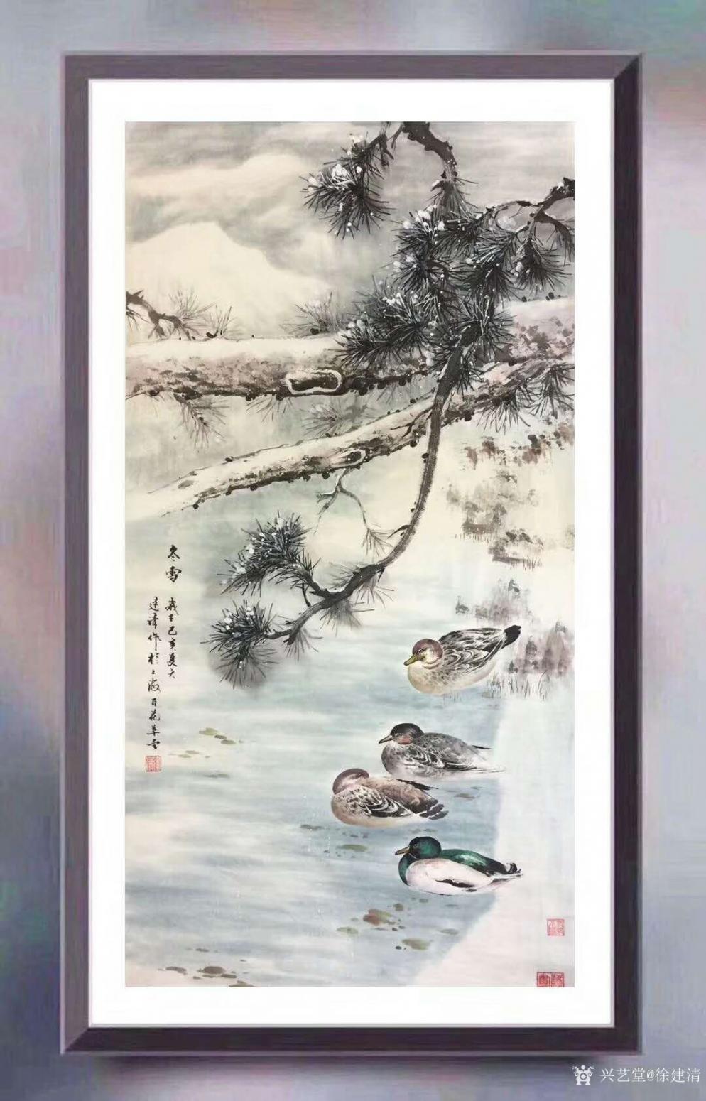 徐建清国画作品《花鸟画—冬雪》