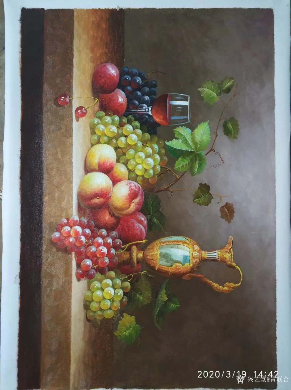 黄联合油画作品《静物写生-水果》