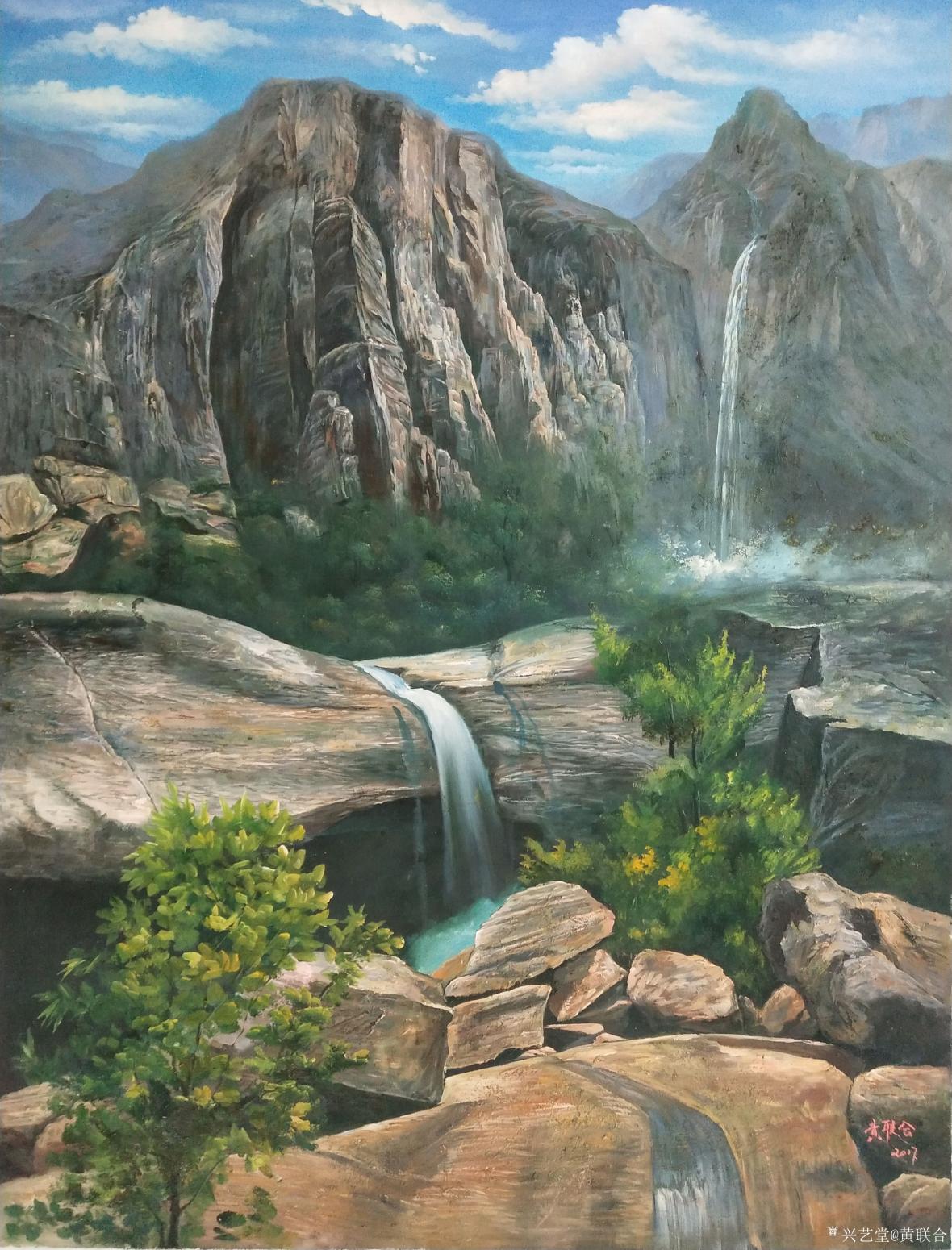 黄联合油画作品《高山流水》【图0】
