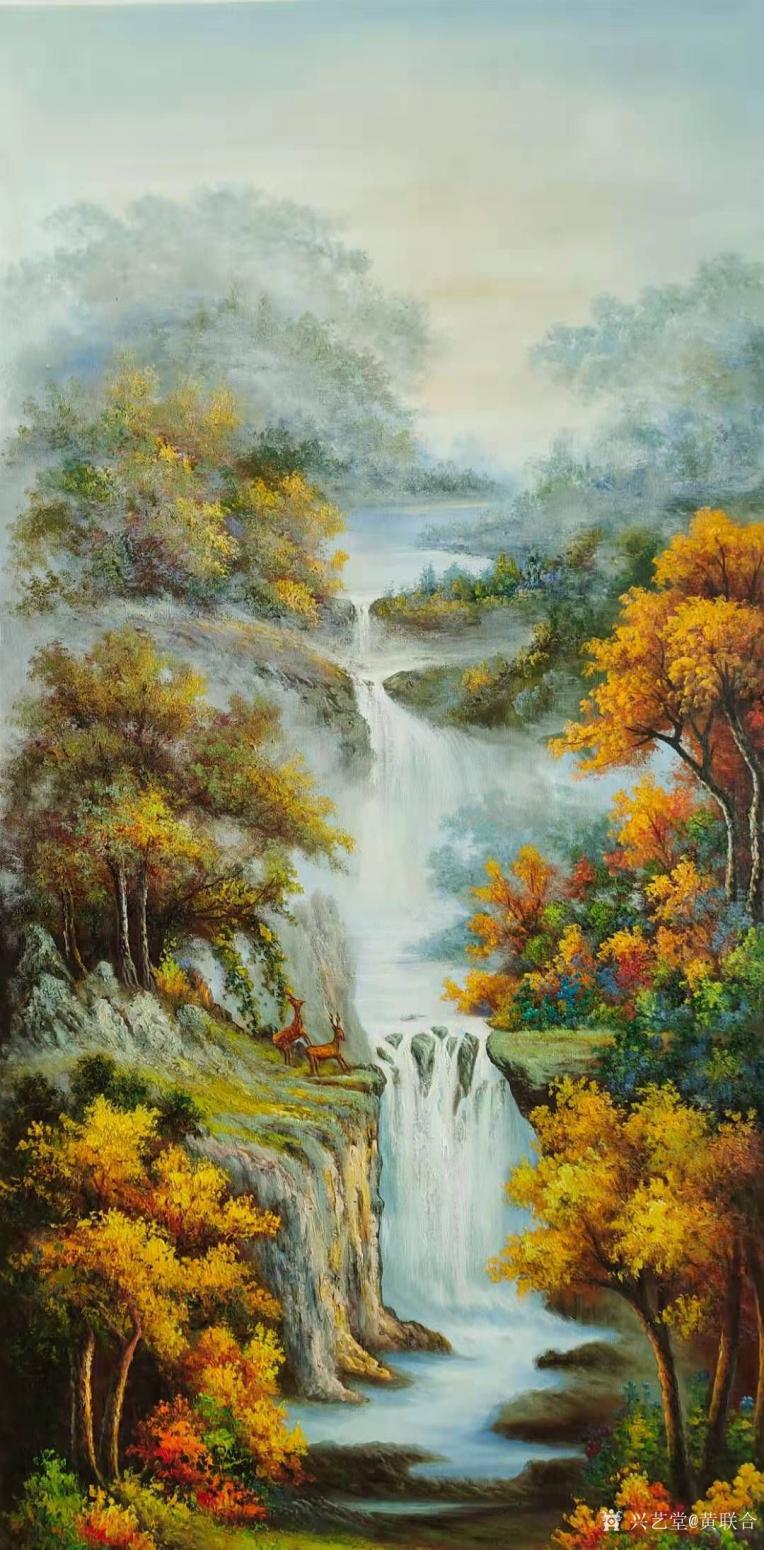 黄联合油画作品《黄联合油画高山流水》【图0】
