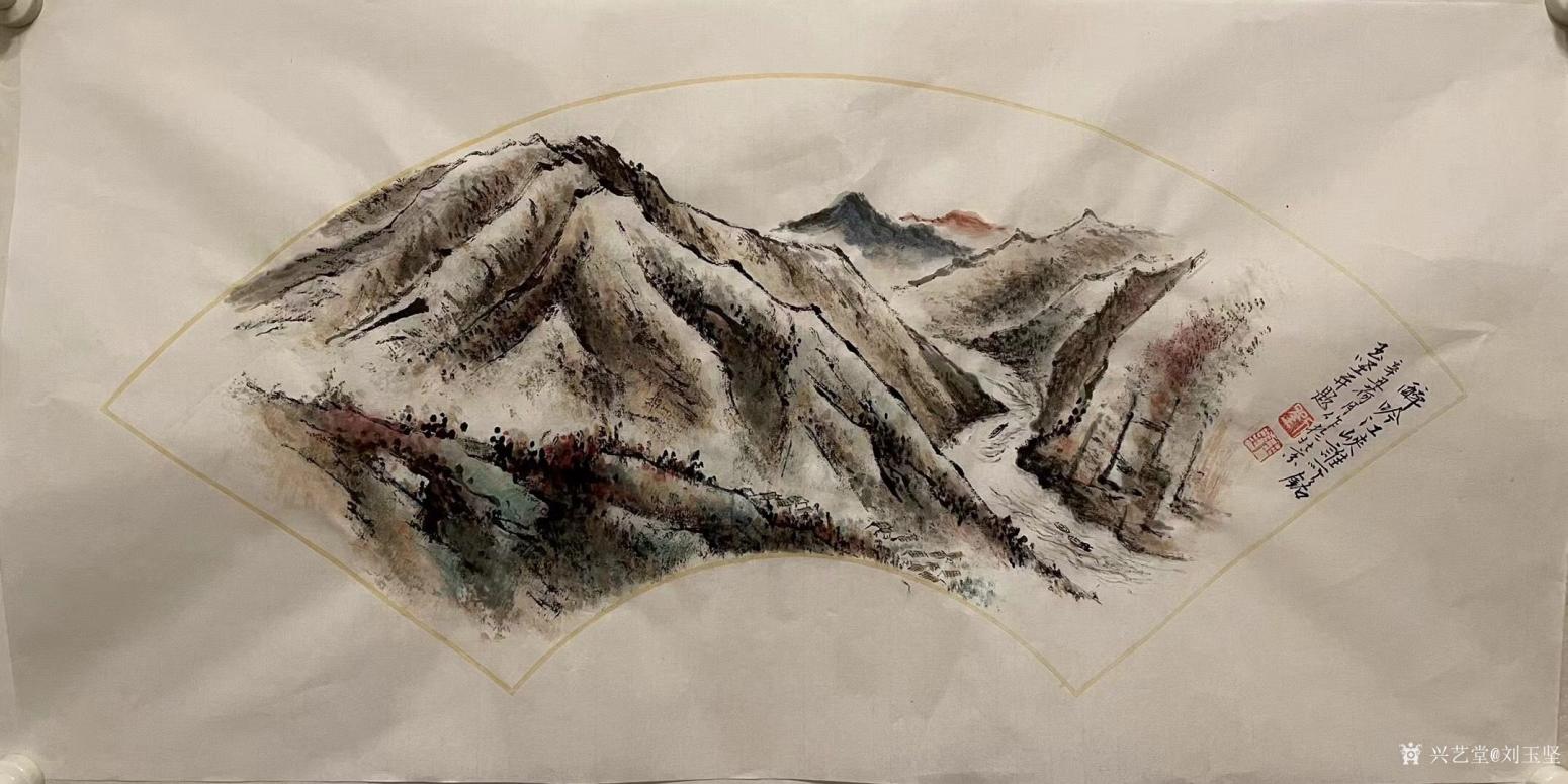 刘玉坚国画作品《山水画醉吟江峽誰撰銘》【图0】