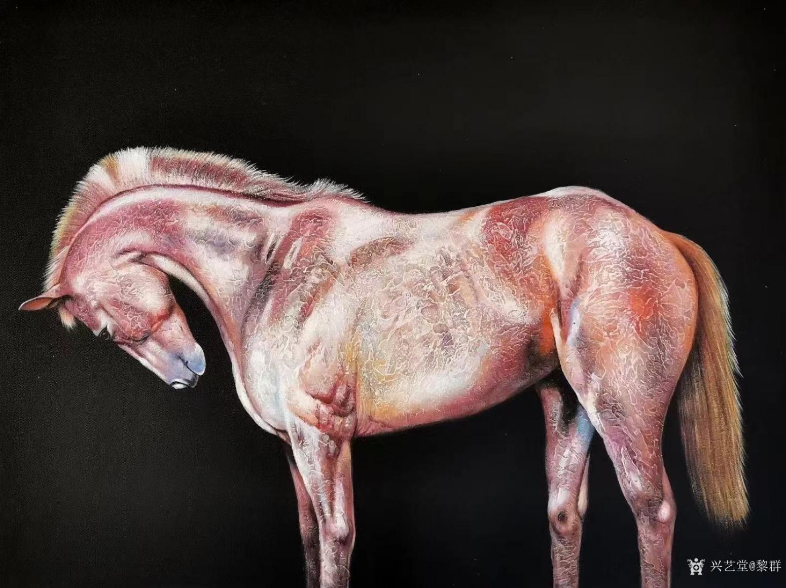 黎群油画作品《骏马油画(包框包邮)》【图0】