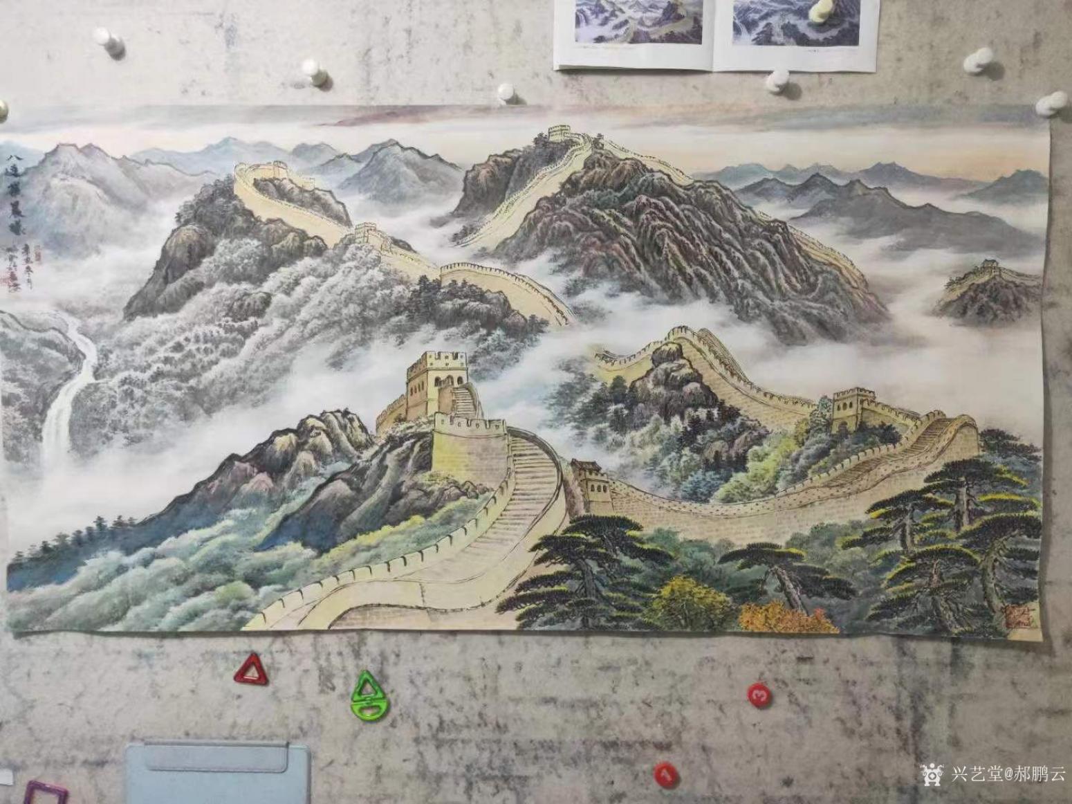 郝鹏云国画作品《长城-八达岭晨曦》【图0】