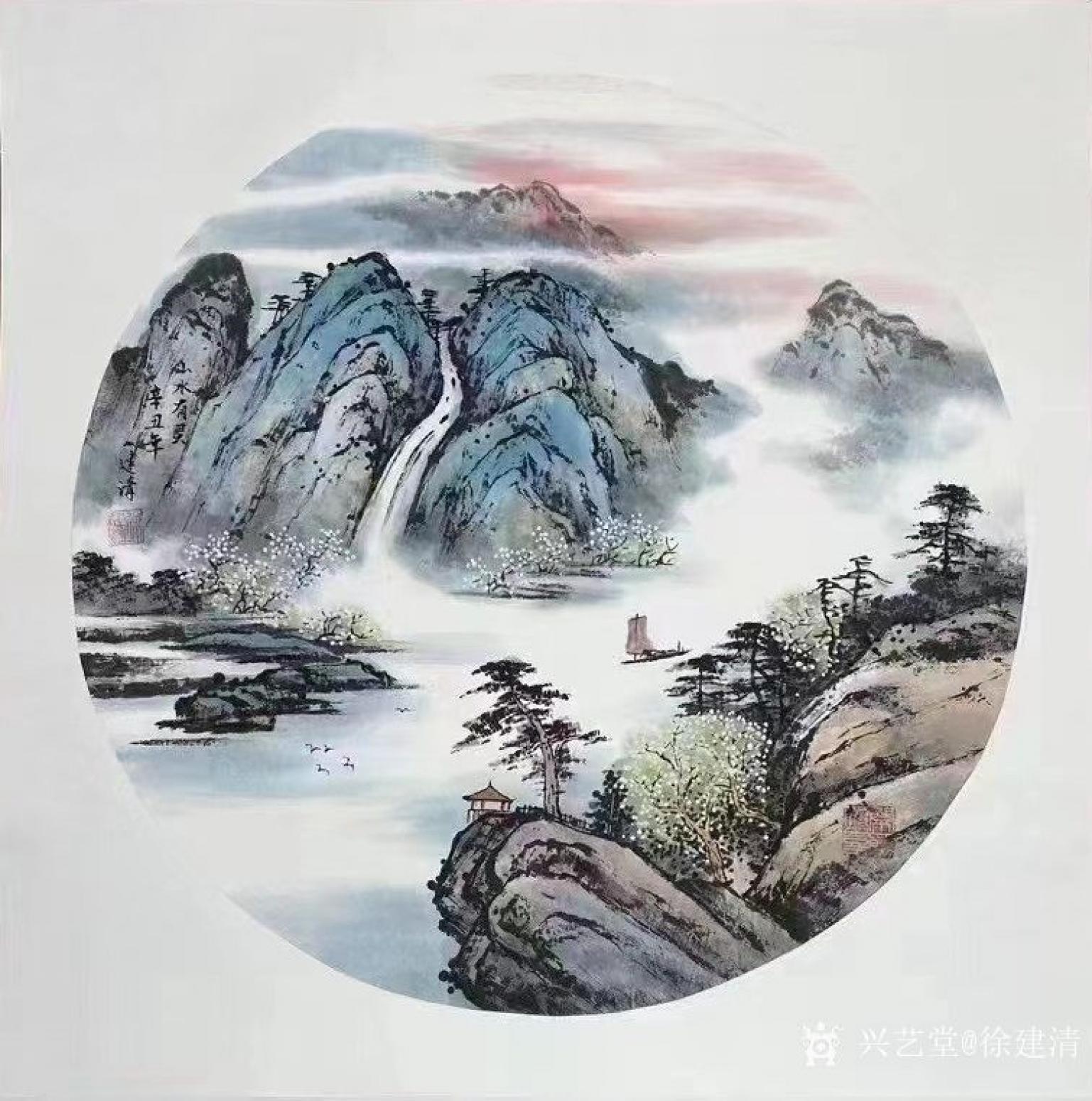 徐建清国画作品《山水有灵》【图0】