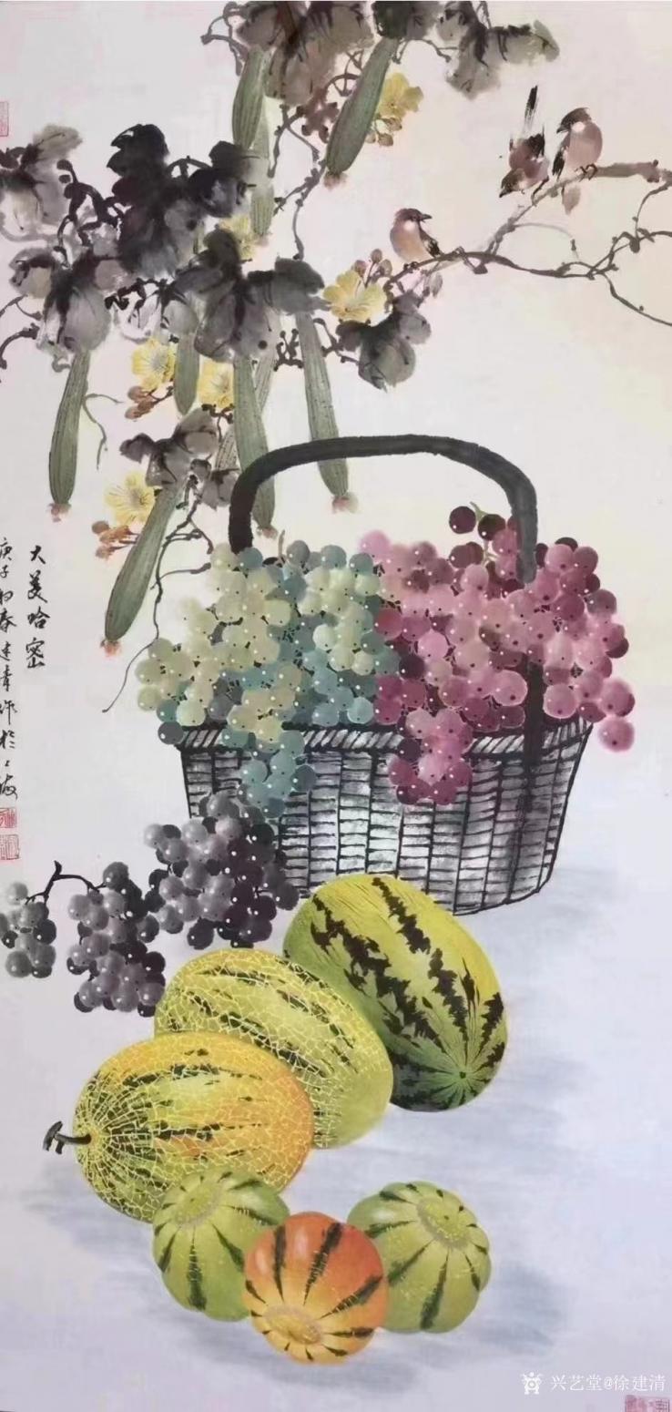 徐建清国画作品《花鸟-大美哈密》【图0】
