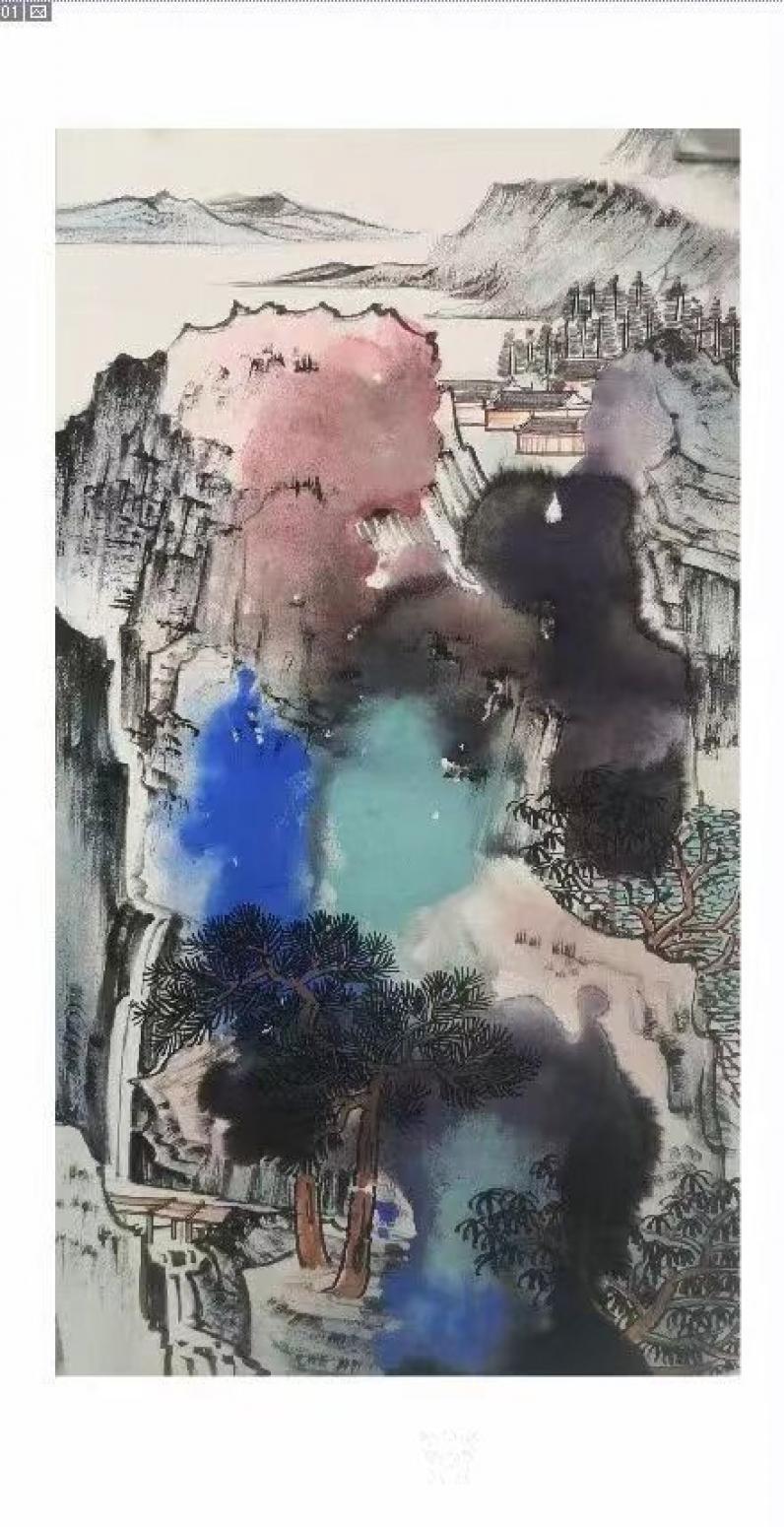 任振山国画作品《泼彩-希望》【图0】