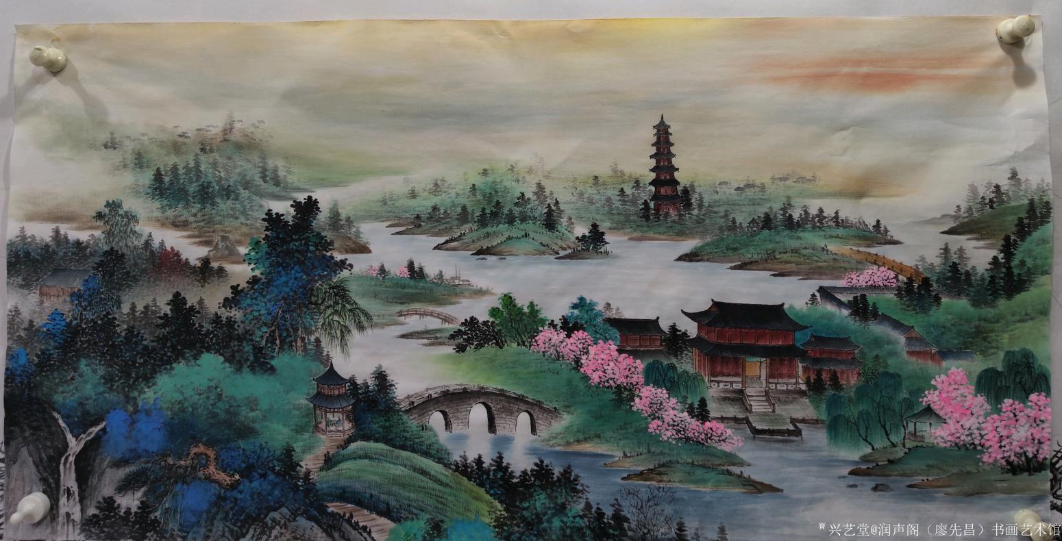 润声阁（廖先昌）书画艺术馆国画作品《西湖胜境》